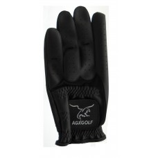 AGXGOLF: ALL BLACK CABRETTA LEATHER GOLF GLOVES for Right Handed Men: 6 PACK; CHOOSE YOUR SIZE