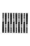 A PACK OF 10 AGXGOLF MENS MID-SIZED CORDED (MULTI-COMPOUND) GOLF GRIPS AND 13 TAPE STRIPS: BLACK/WHITE 