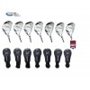 AGXGOLF LADIES MAGNUM XS SERIES #3, 4, 5, 6, 7, 8, 9 HYBRID IRONS SET: PETITE, REGULAR OR TALL LENGTHS, INCLUDES HEAD COVERS: Built in the USA! 