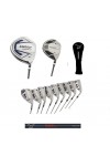 MEN'S RIGHT or LEFT HAND MAGNUM XS WIDE SOLE EDITION GOLF CLUB SET w460 DRIVER +3 WOOD, #3-PW + SW & PUTTER: OPTION TO INCLUDE STAND BAG