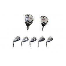 AGXGOLF LADIES LEFT or RIGHT HAND MAGNUM XS WIDE SOLE IRON SET: w#4  & 5 HYBRID + 6, 7, 8 & 9 IRONS + PITCHING WEDGE; ALL SIZES IN STOCK; USA BUILT!