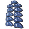 AGXGOLF Golf Club Irons Head Covers; 3-LW;  Set of Eleven; Blue & White