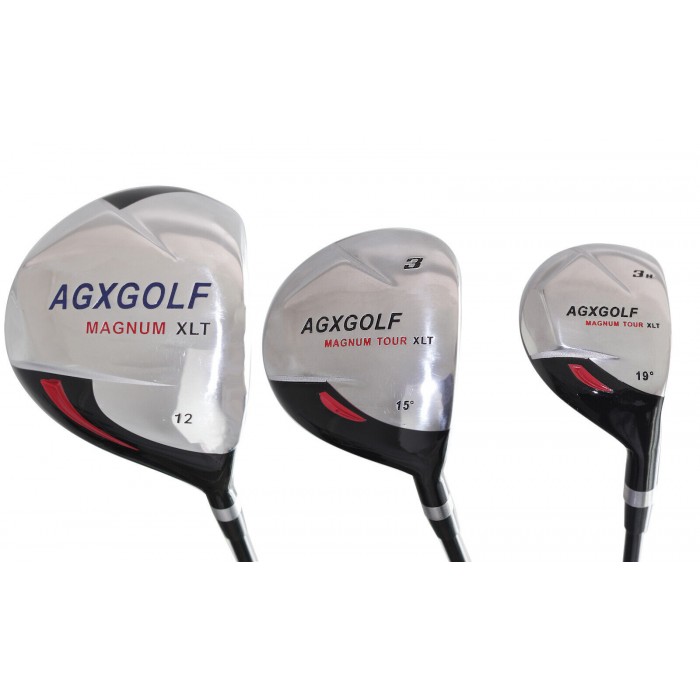 AGXGOLF Hybrid Golfschläger Kopfbedeckungen Langhals 7er Set Schwarz